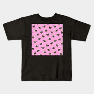 Pink Pug Pattern Design Kids T-Shirt